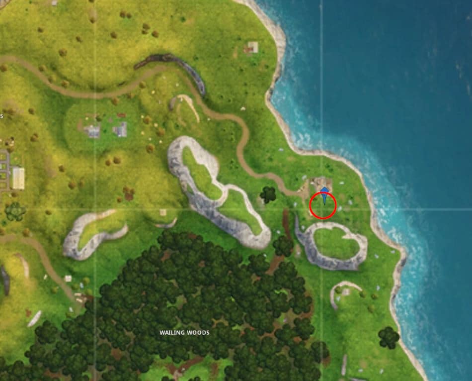 everyone who has finished week three challenges head to the exact area on the map and find this little mud spot for a better point of view of its position - fortnite battle star week 3