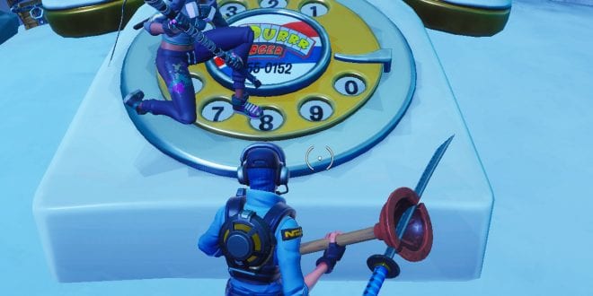 fortnite where and how to dial the durrr burger number on the big telephone west of fatal fields - fortnite dial the durr burger number on the big telephone west of fatal