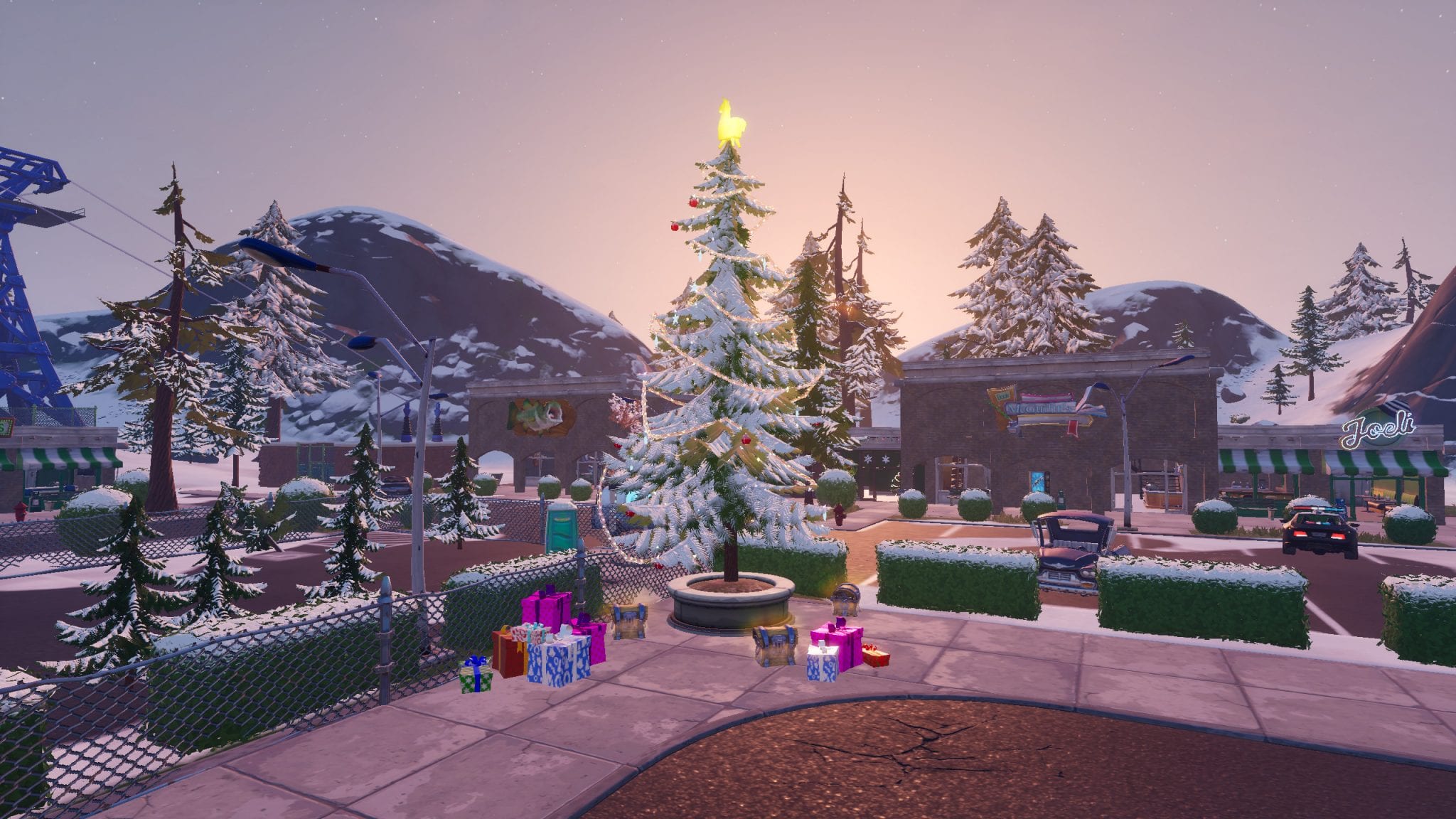 Fortnite Winterfest Day 6 Dance at Holiday Trees In Different Named