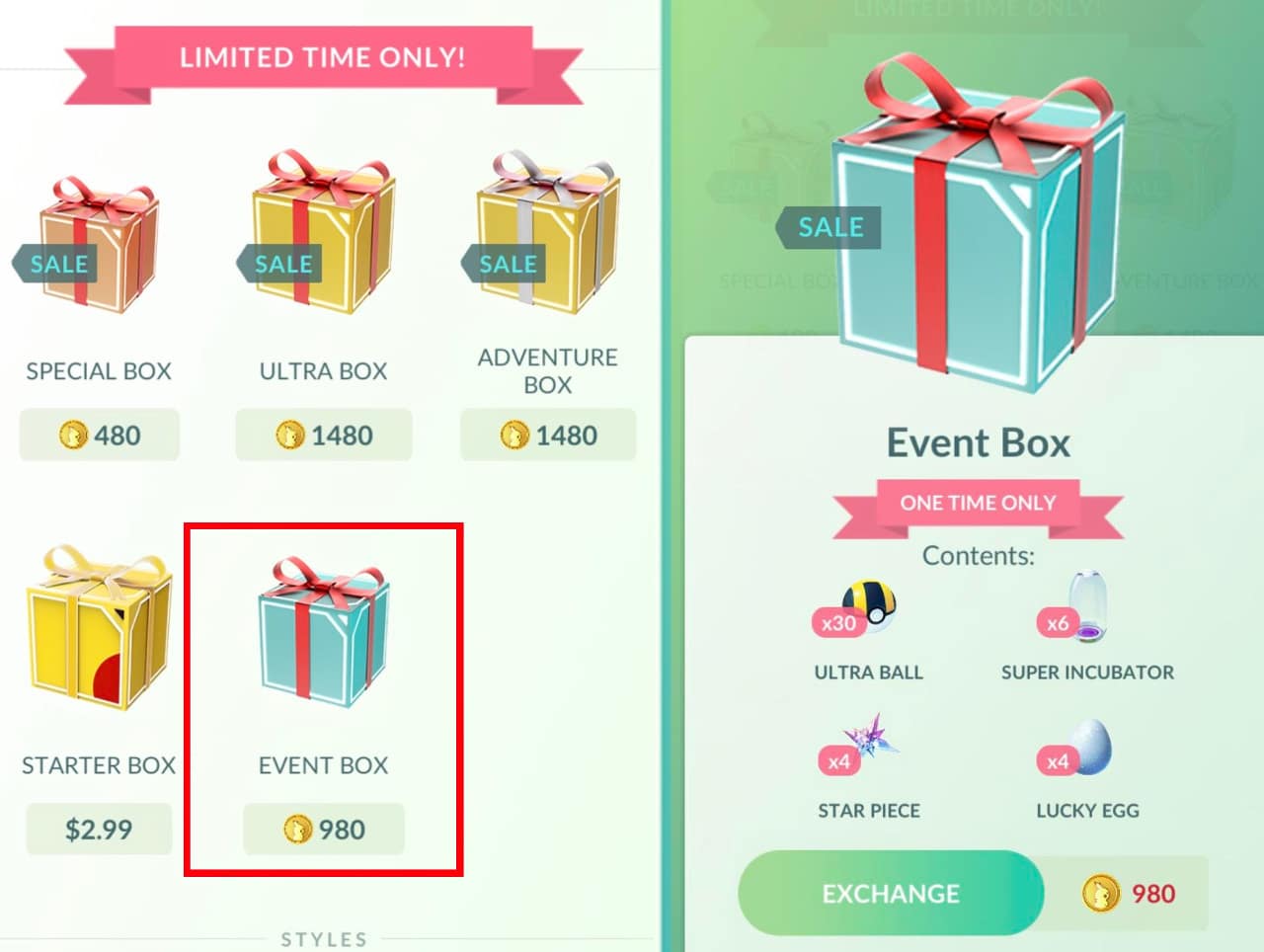 Pokemon Event Box in the Store