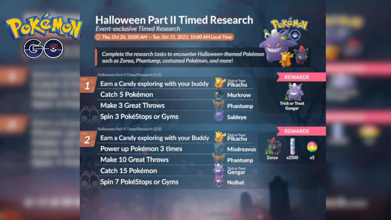 halloween research tasks pokemon go